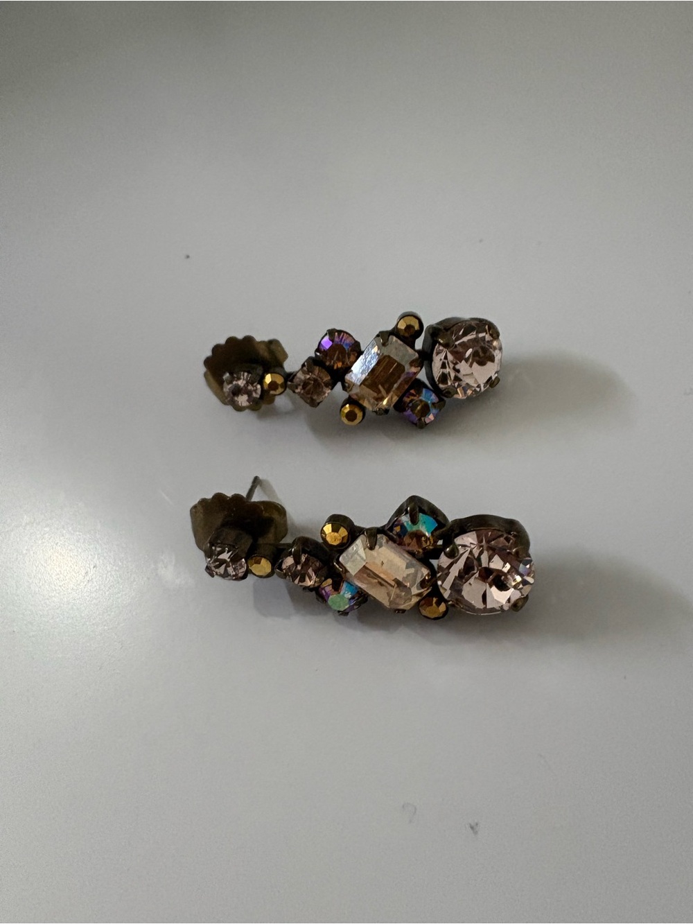 Sorrelli Pink and Gold Crystal Cluster Earrings